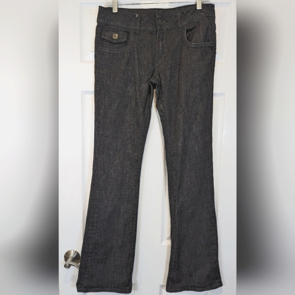 Buffalo David Bittone black Panettire stretch boot cut sequence detail jeans 30 - Picture 1 of 9